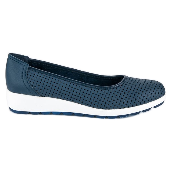 Ballerines vinceza en cuir bleu