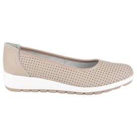 Ballerines vinceza en cuir brun