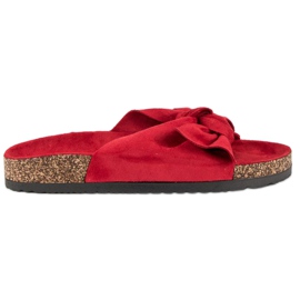 Bestelle Babouches en daim rouge