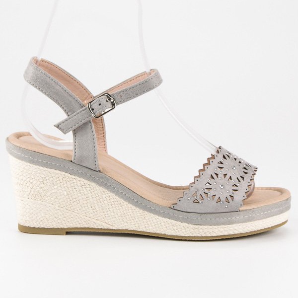 Ideal Shoes Espadrilles grises sur le coin Ideal Shoes Espadrilles grises sur le coin