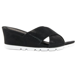 Ideal Shoes Chaussons compensés noirs