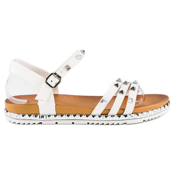 Anesia Paris Sandales plates Rock blanche