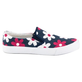 McKey Baskets à enfiler avec fleurs bleu