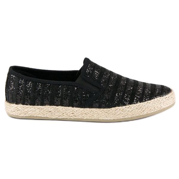 McKey Espadrilles à rayures à la mode le noir