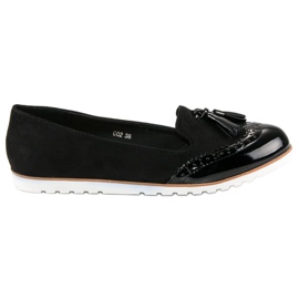 Super Me Mocassins Noirs À Franges le noir