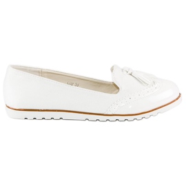 Super Me Mocassins Blancs À Franges blanche