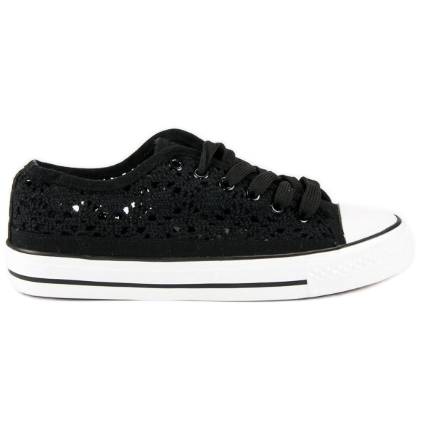 Baskets en dentelle le noir