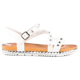 Anesia Paris Sandales blanches à clous