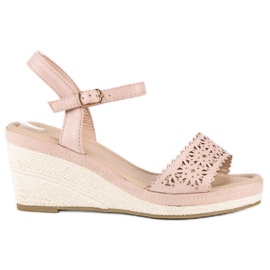 Ideal Shoes Espadrilles compensées beiges