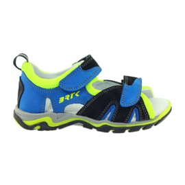 Sandales Sur Velcro Bartek 16187 cobalt noir bleu vert