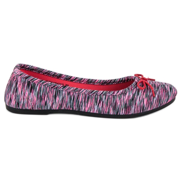 McKey Ballerine côtelée textile gris rose McKey Ballerine côtelée textile gris rose