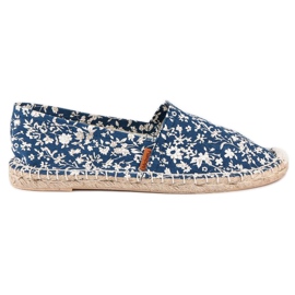 McKey Espadrilles bleues à fleurs