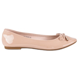 Ideal Shoes Ballerines beiges laquées