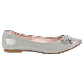 Ideal Shoes Ballerines grises laquées Ideal Shoes Ballerines grises laquées