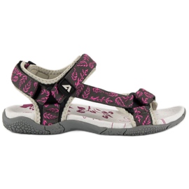 American Club Sandales américaines velcro textile rose