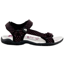 American Club Sandales américaines velcro textile le noir