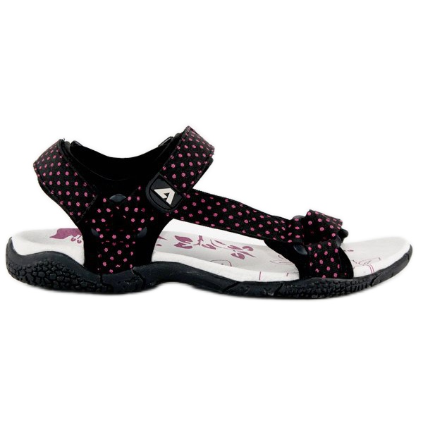 American Club Sandales américaines velcro textile le noir