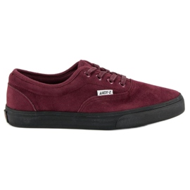 Andy Z Baskets en daim bordeaux rouge