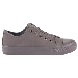 Baskets Gris Foncé Sur Une Fixation