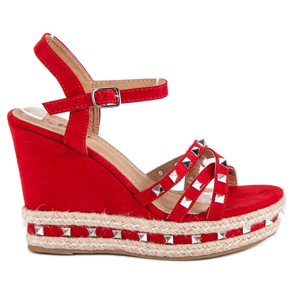 Seastar Sandales espadrilles en daim rouge