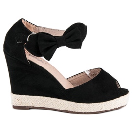 Seastar Espadrilles compensées à nœud le noir