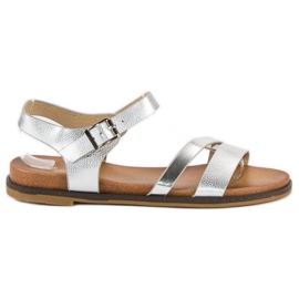 Licean Sandales argentées à boucle gris Licean Sandales argentées à boucle gris