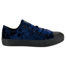 Andy Z Baskets en velours bleu marine