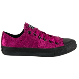 Andy Z Baskets velours fuchsia rose