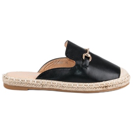 Tongs espadrilles noires