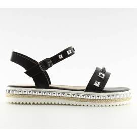 Sandales noires à clous 35-132 noir
