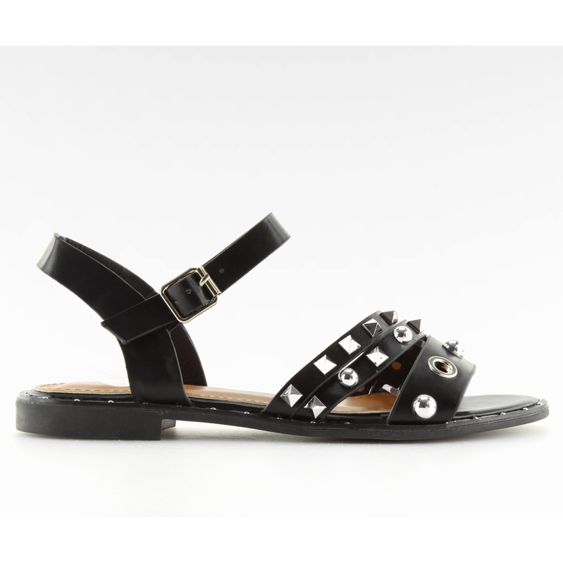 Sandales noires sur semelle plate 99-19 le noir