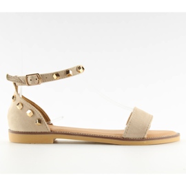 Sandales beiges à clous 117-11 beige