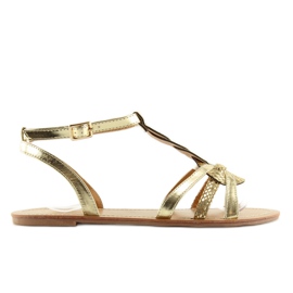 Sandales pour femmes en or brillant or 758 or d'or