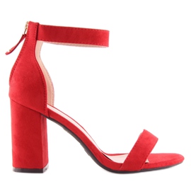Sandales à talons larges rouge B-64 rouge II-GAT