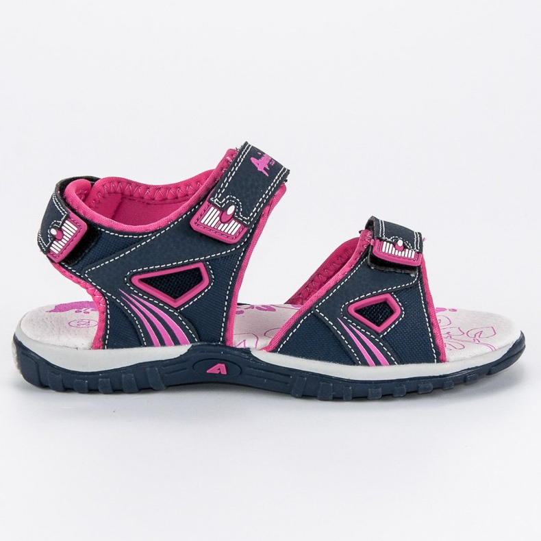 American Club Sandales américaines à velcro bleu