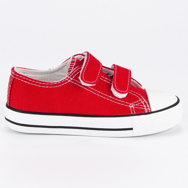 Baskets Velcro pour enfants rouge