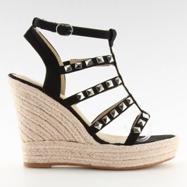 Noir Espadrilles a semelles compensées 3811-17 Noir