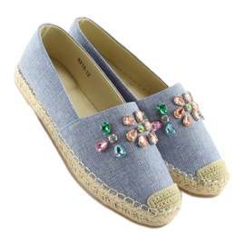 Espadrilles à pierres bleues 8215 L.BLUE