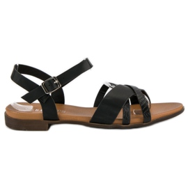 L. Day Sandales plates noires le noir