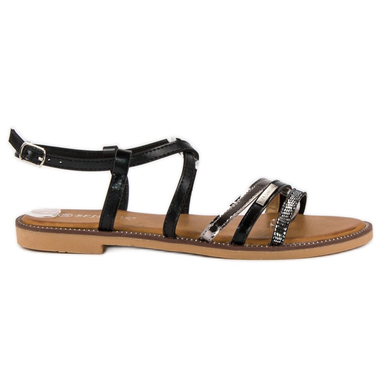 Bestelle Sandales noires fermées par une boucle le noir