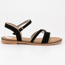 Ch. Creation Sandales en daim femme le noir