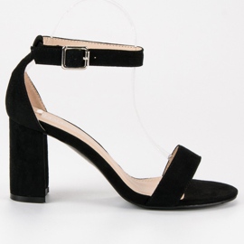 Diamantique Sandales en daim sur un poteau noir