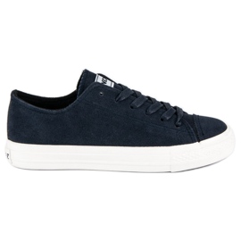 Andy Z Baskets à lacets en daim bleu