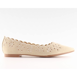 Beige IT-29 Ballerines beiges à motif ajouré