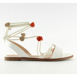 Sandales blanches à cheville nouée SR-2687