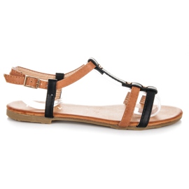 Licean Sandales avec un fermoir noir brun