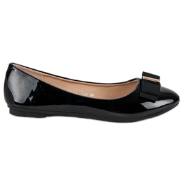 Diamantique Ballerines laquées noires le noir