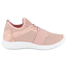 Chaussures de sport à enfiler roses