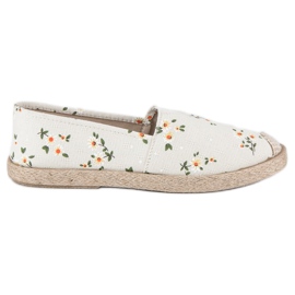 Espadrilles à vices de fleurs blanc