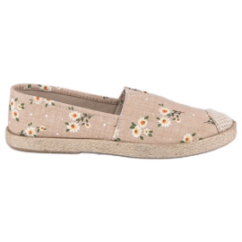 Espadrilles à vices de fleurs brun